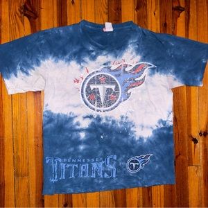 Vintage 90s Tennessee Titans Single Stitch Tie Dye T-Shirt